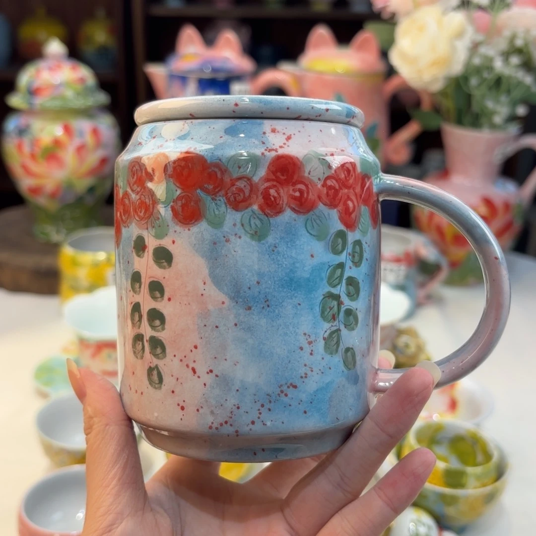 景德镇手绘高温釉下彩陶瓷茶具