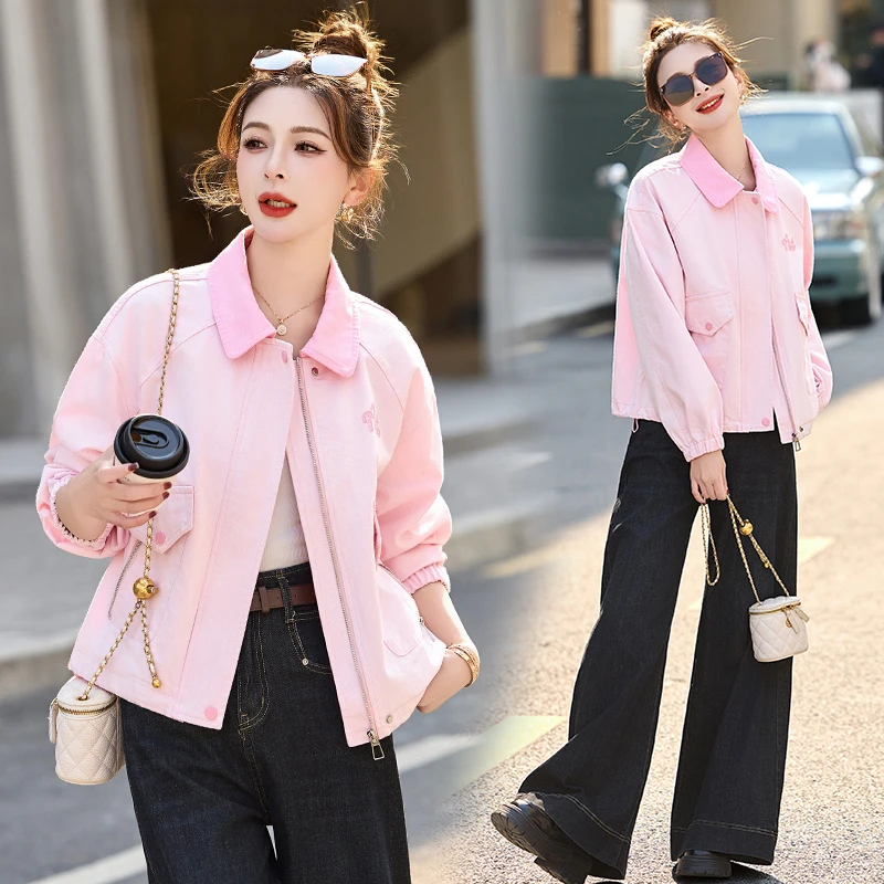港风复古短款牛仔夹克外套女春秋2025新款小个子设计感上衣超好看