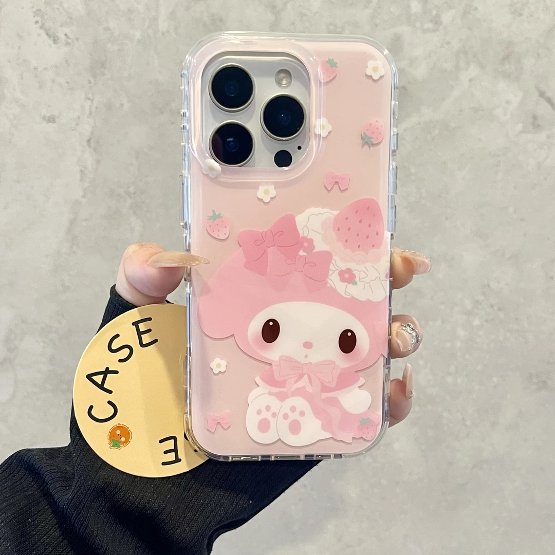 圆边爱心边美乐蒂系列适用苹果16promax手机壳15/14Pro13新款可爱