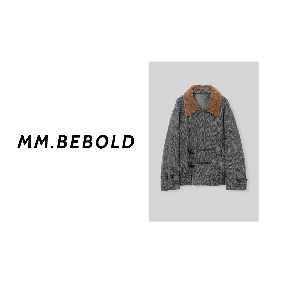 【蓓蓓精选】顾怀 拼接翻毛领宽松夹克外套MQJ2870