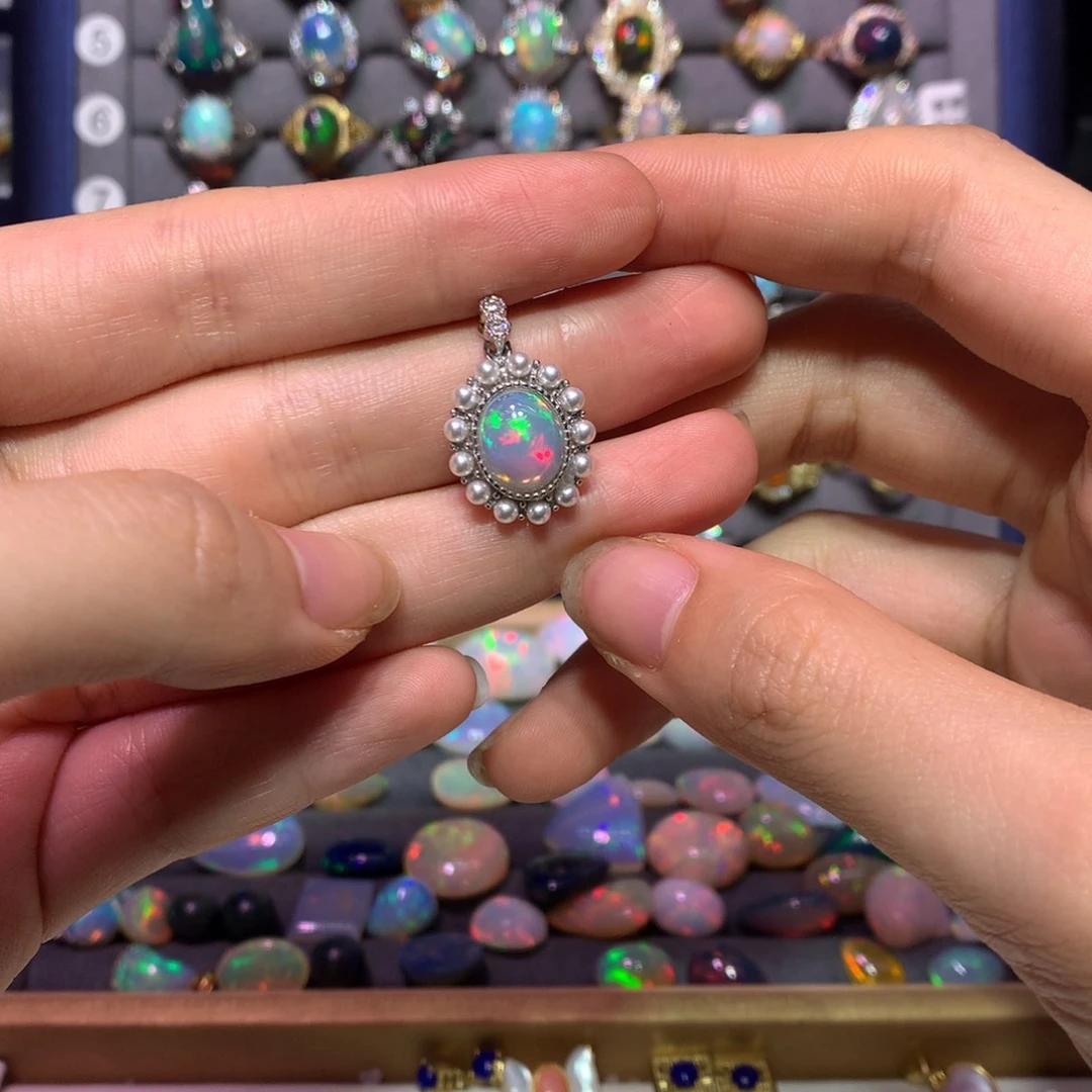 欧泊银S925镶嵌吊坠款式不退不换꧁****꧂