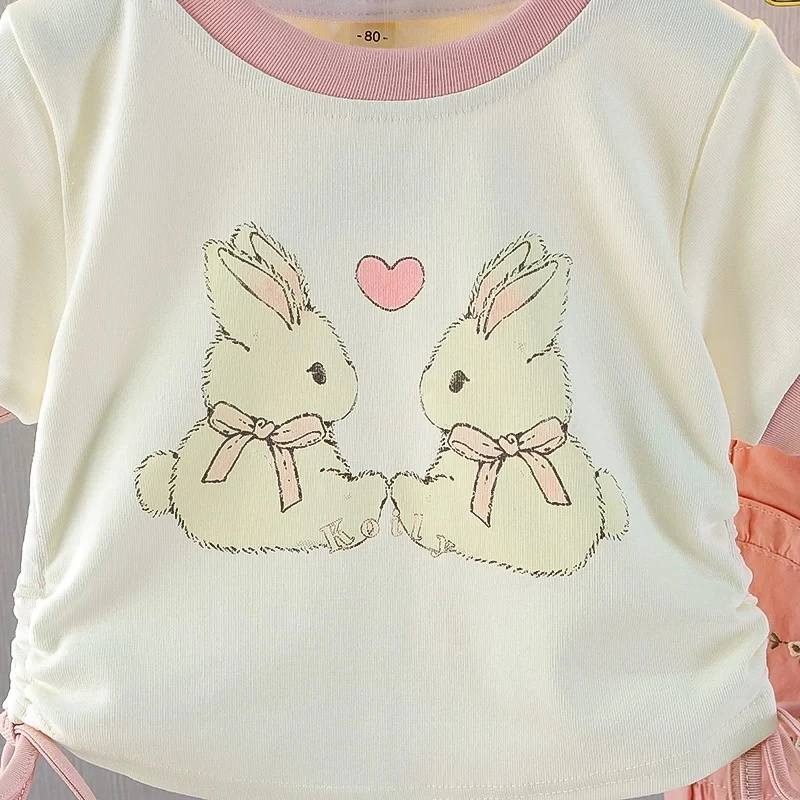 【小兔短袖】女童t恤短袖儿童全棉凉感短袖凉而不冰