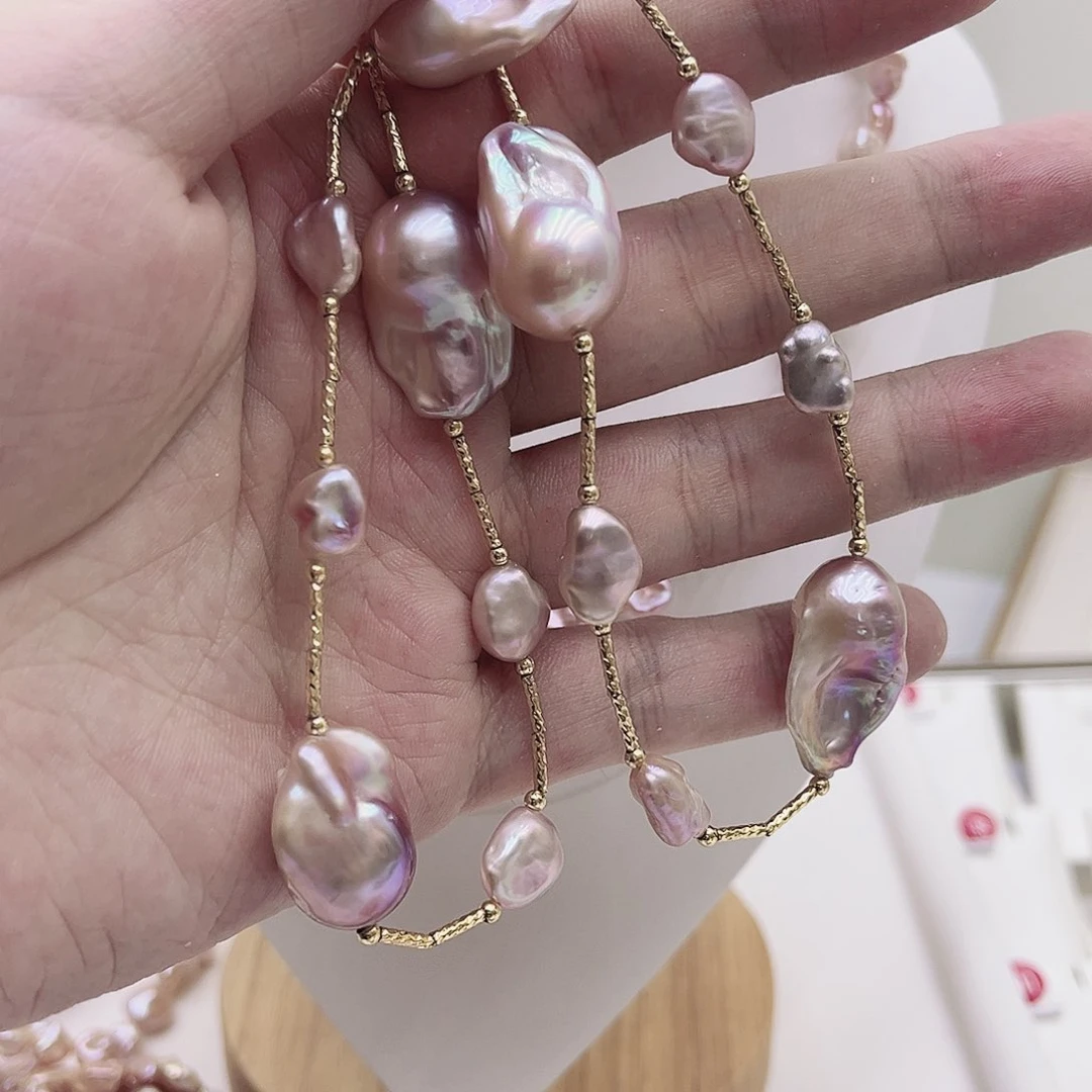 淡水珍珠银S925镶嵌颈饰T**a