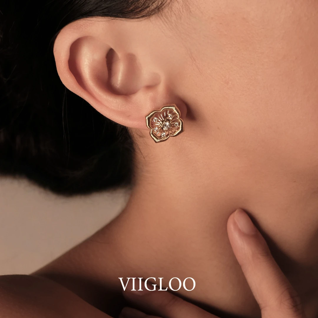 ⅦGLOO | 漫纱耳环-轻奢时尚四叶花耳钉秋冬新品