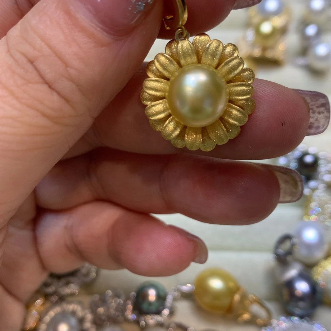 海水珍珠银S925镶嵌颈饰