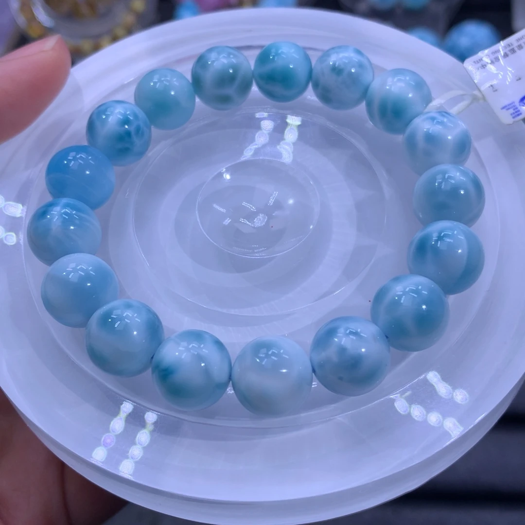 未镶嵌针钠钙石（海纹石）手链海纹石11m手串002779色差略异