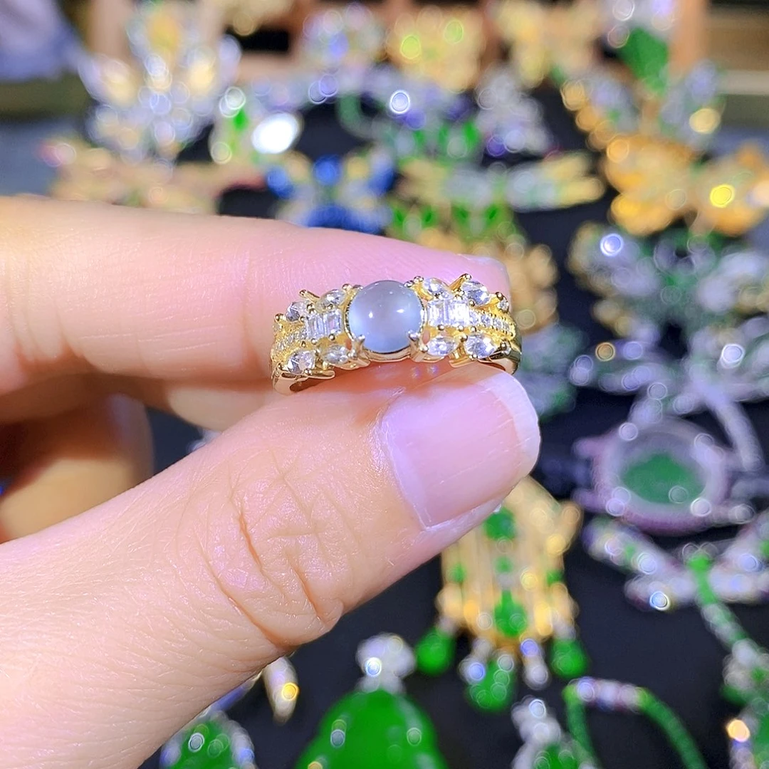 吊坠(不含链)银S925镶嵌翡翠