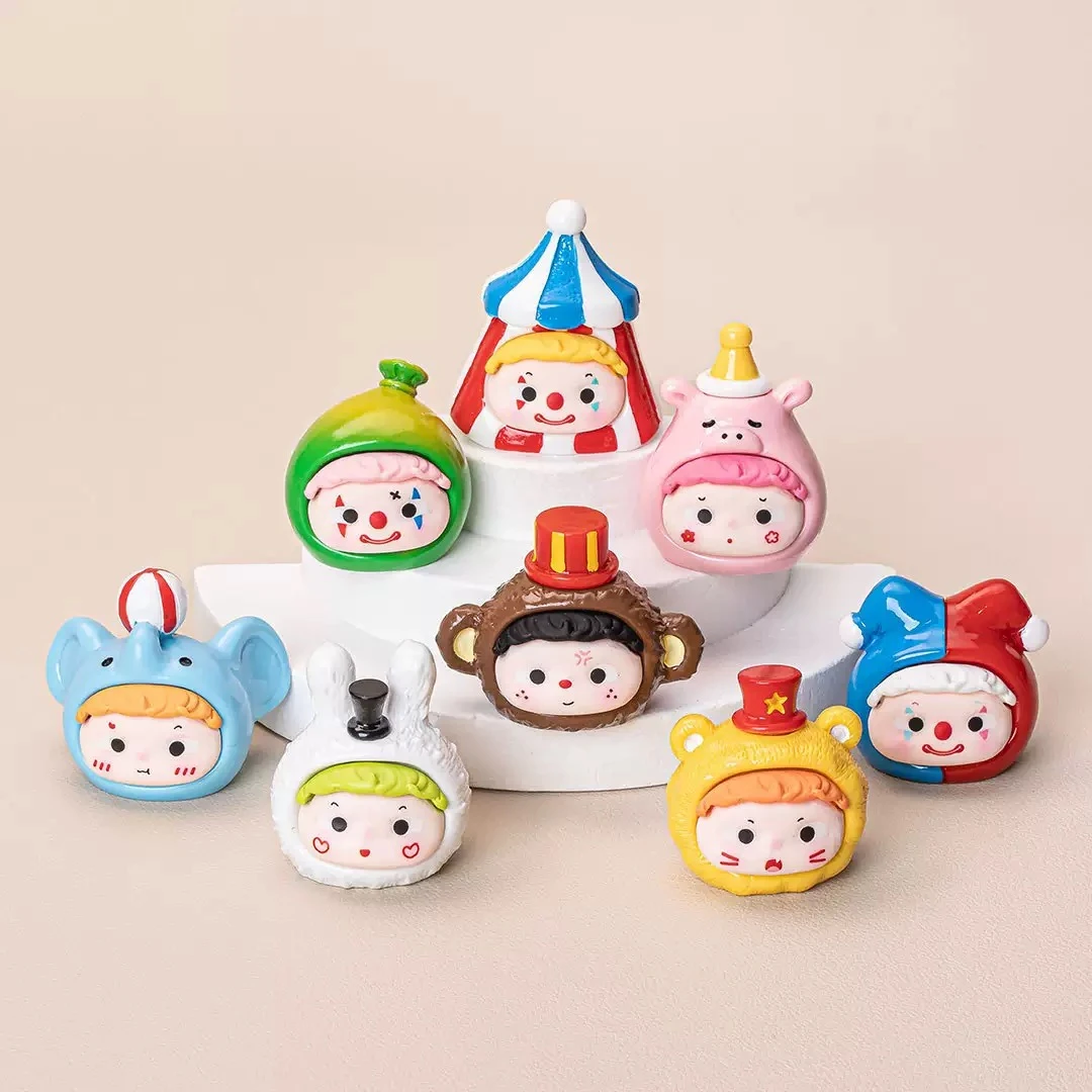 （直播拆）对对碰-实色手绘马戏团diy树脂饰品摆件