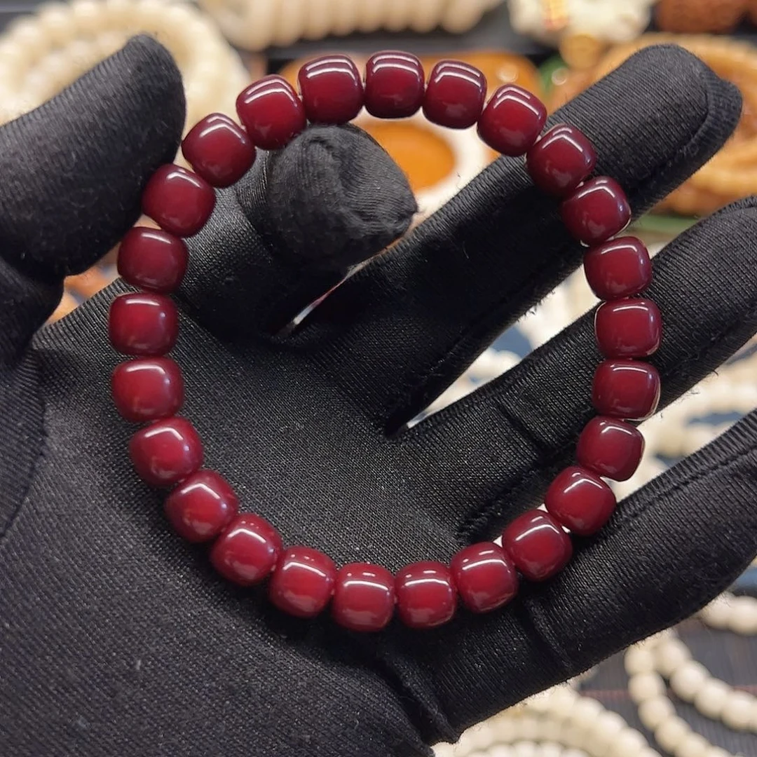 菩提根/象牙果手串古法朱砂供98