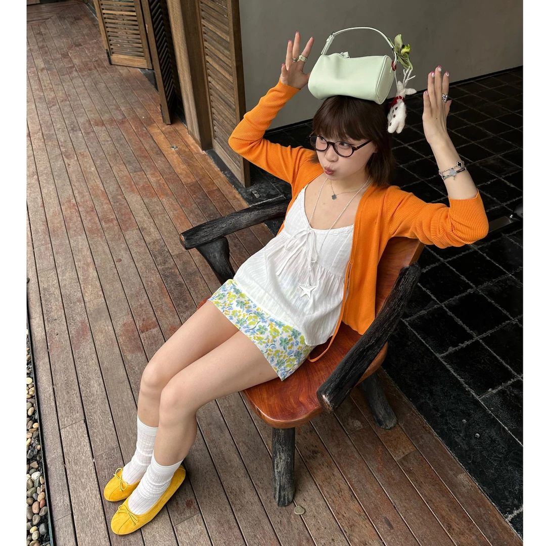 Our2【橘子汽水开衫】薄款休闲针织开衫【X5380】