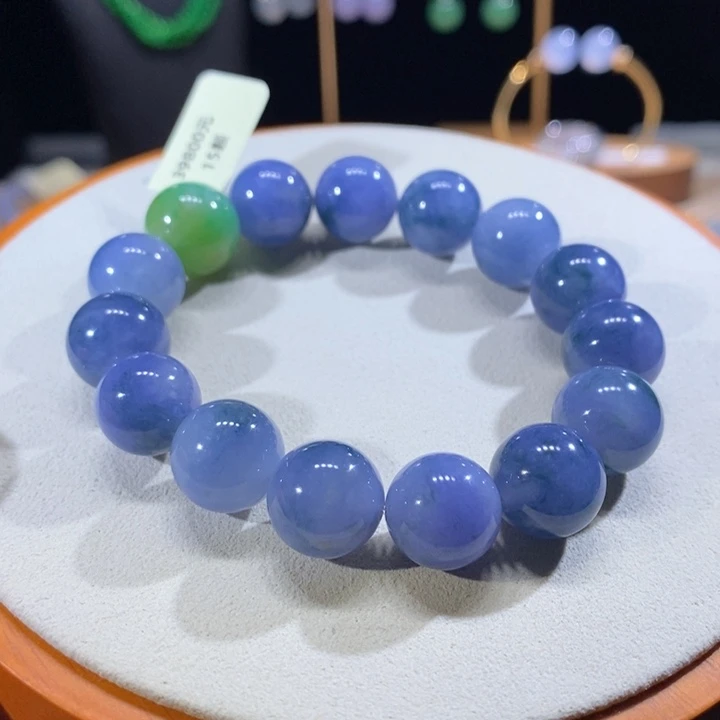 翡翠未镶嵌吊坠(不含链)翡翠满蓝紫手串