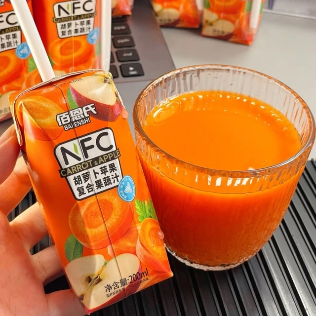 佰恩氏NFC胡萝卜苹果复合果蔬汁200ml*10瓶儿童饮料办公室饮品