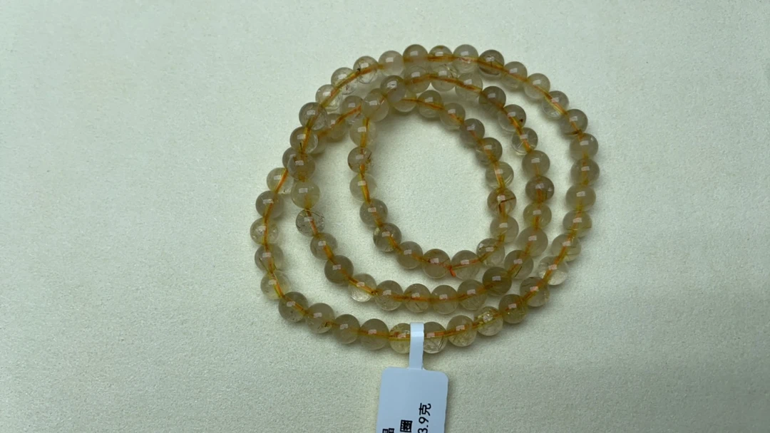 天然金发晶多圈手链A059