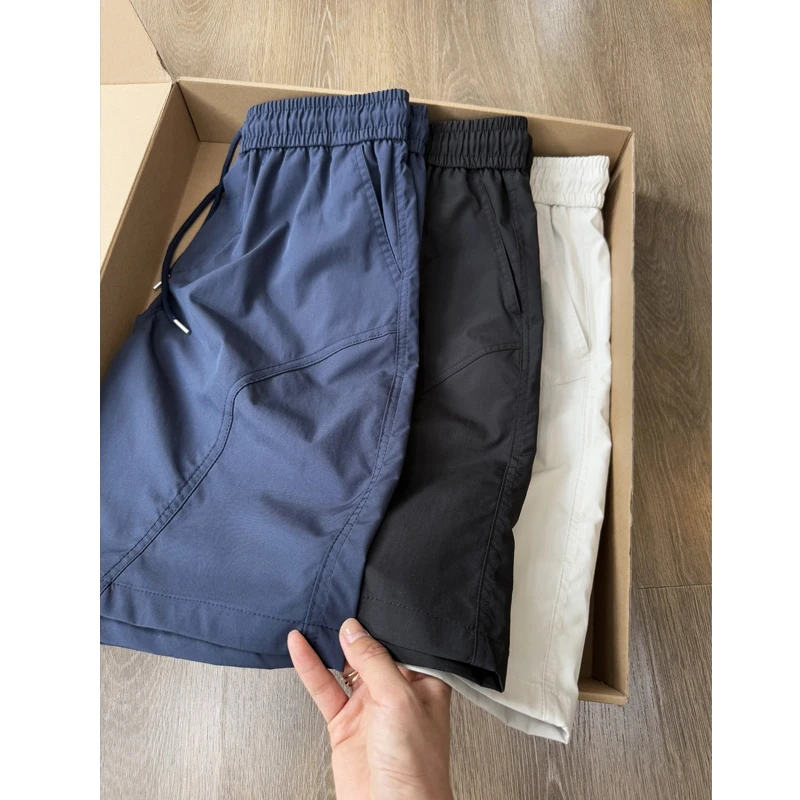 美式斜切工装短裤男夏季薄款拼接冰丝速干休闲裤篮球运动四分裤子