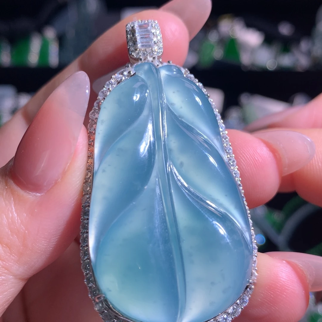 【闪购商品】翡翠银S925镶嵌颈饰天然翡翠