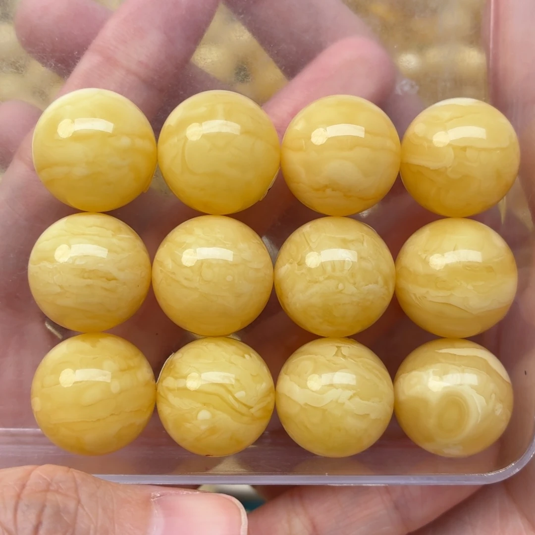 蜜蜡未镶嵌裸石18+虎皮妖花手串