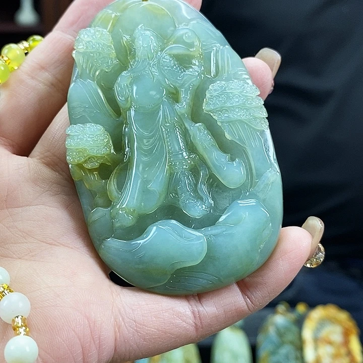 蛇纹石玉吊坠未镶嵌龙****驻