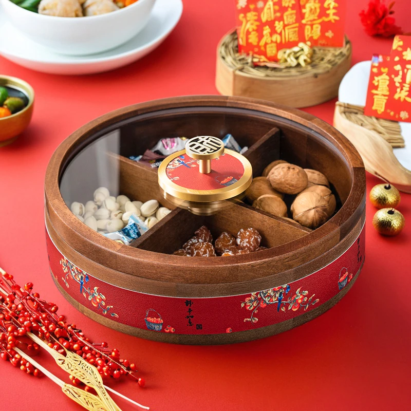 中式干果盒高档轻奢客厅家用2025新款待客糖果零食盘结婚果盘