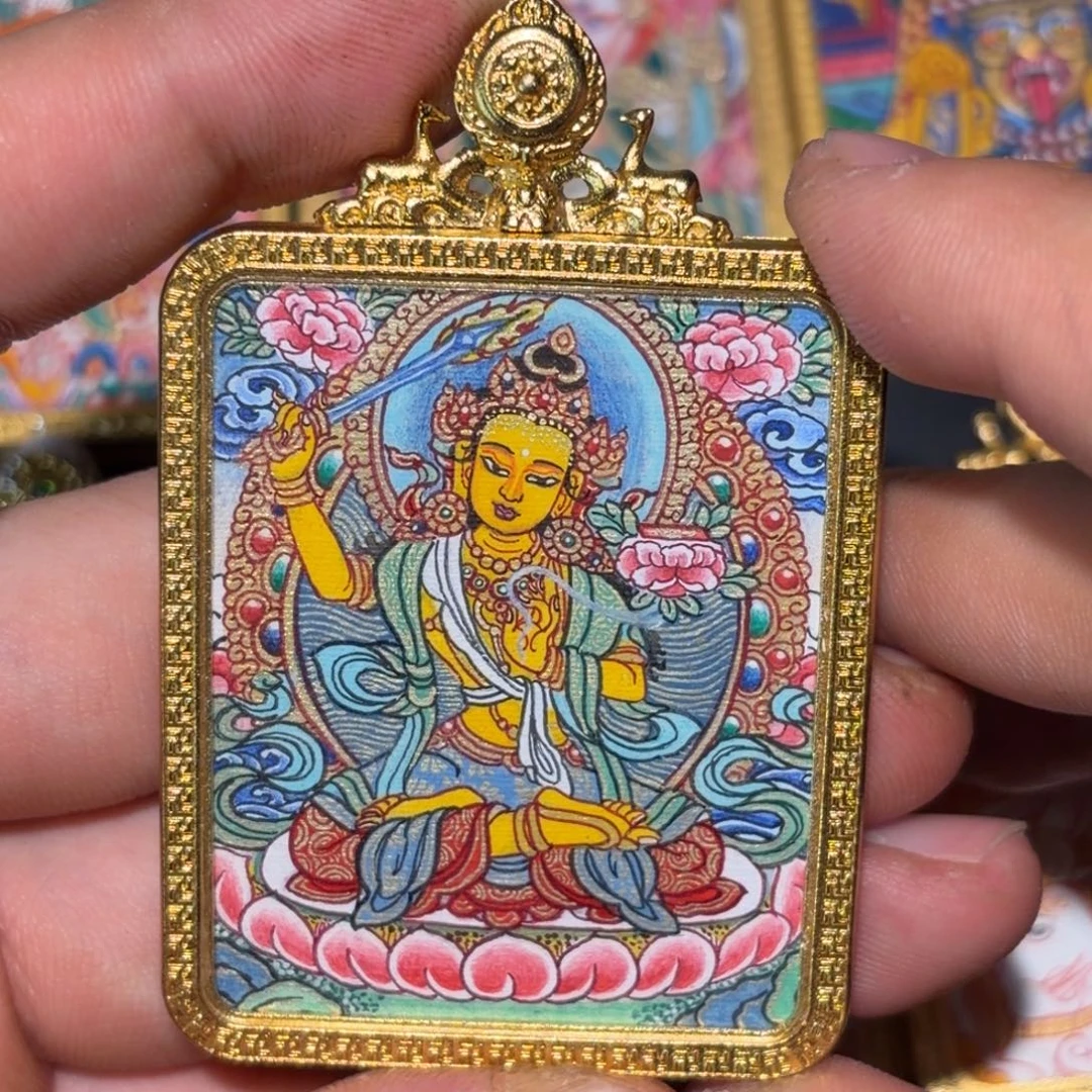 吊坠纯手绘文殊菩萨