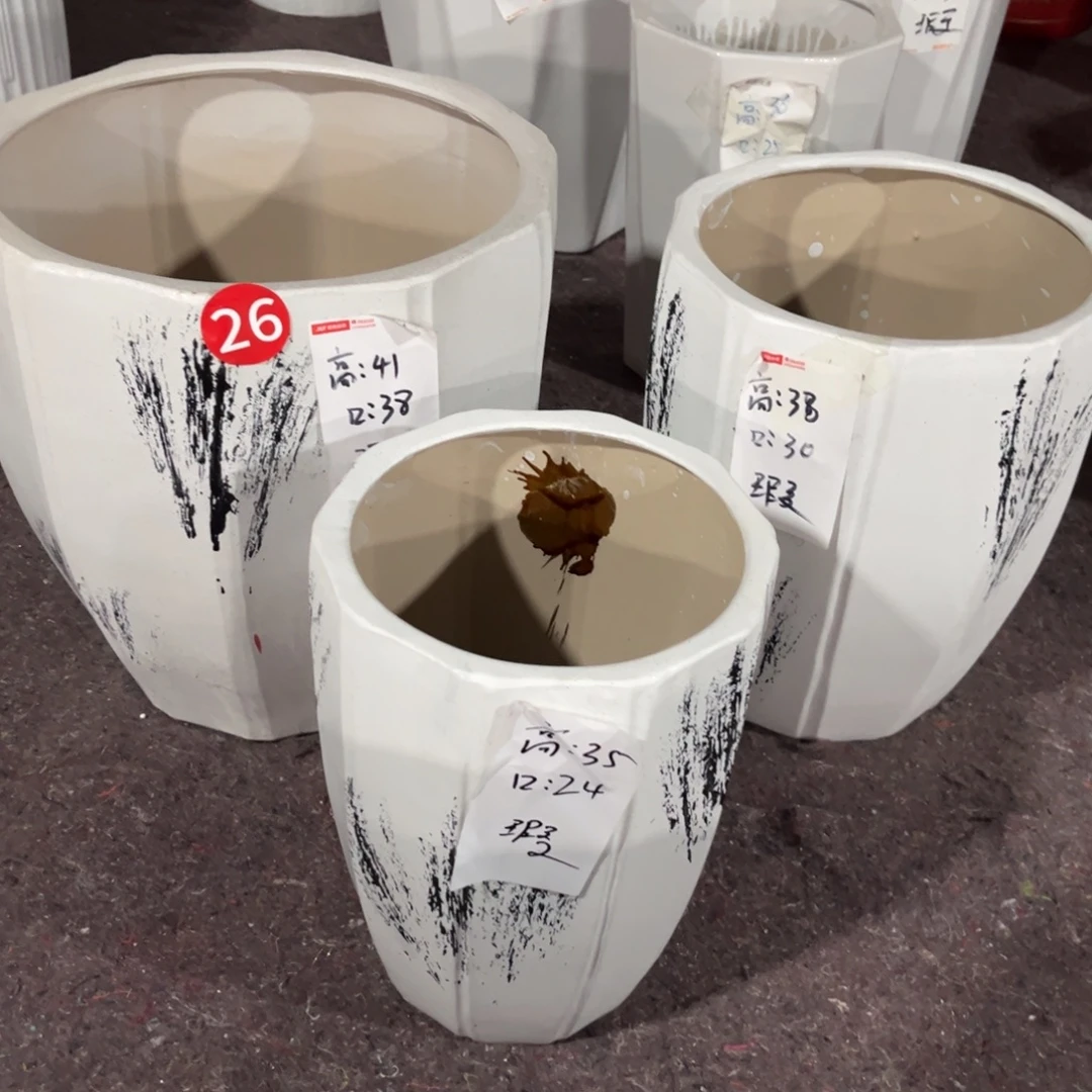 泼墨风一套三色花盆