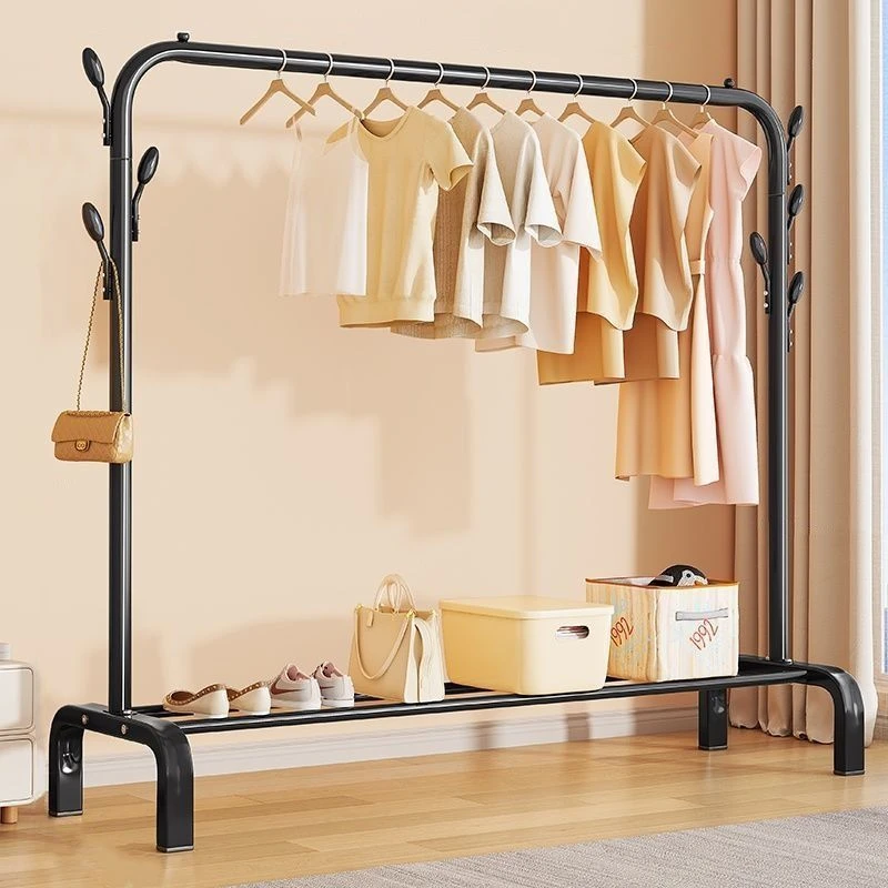 特粗特厚衣架落地立式卧室挂衣服架子室内学生宿舍收纳晾晒衣帽架