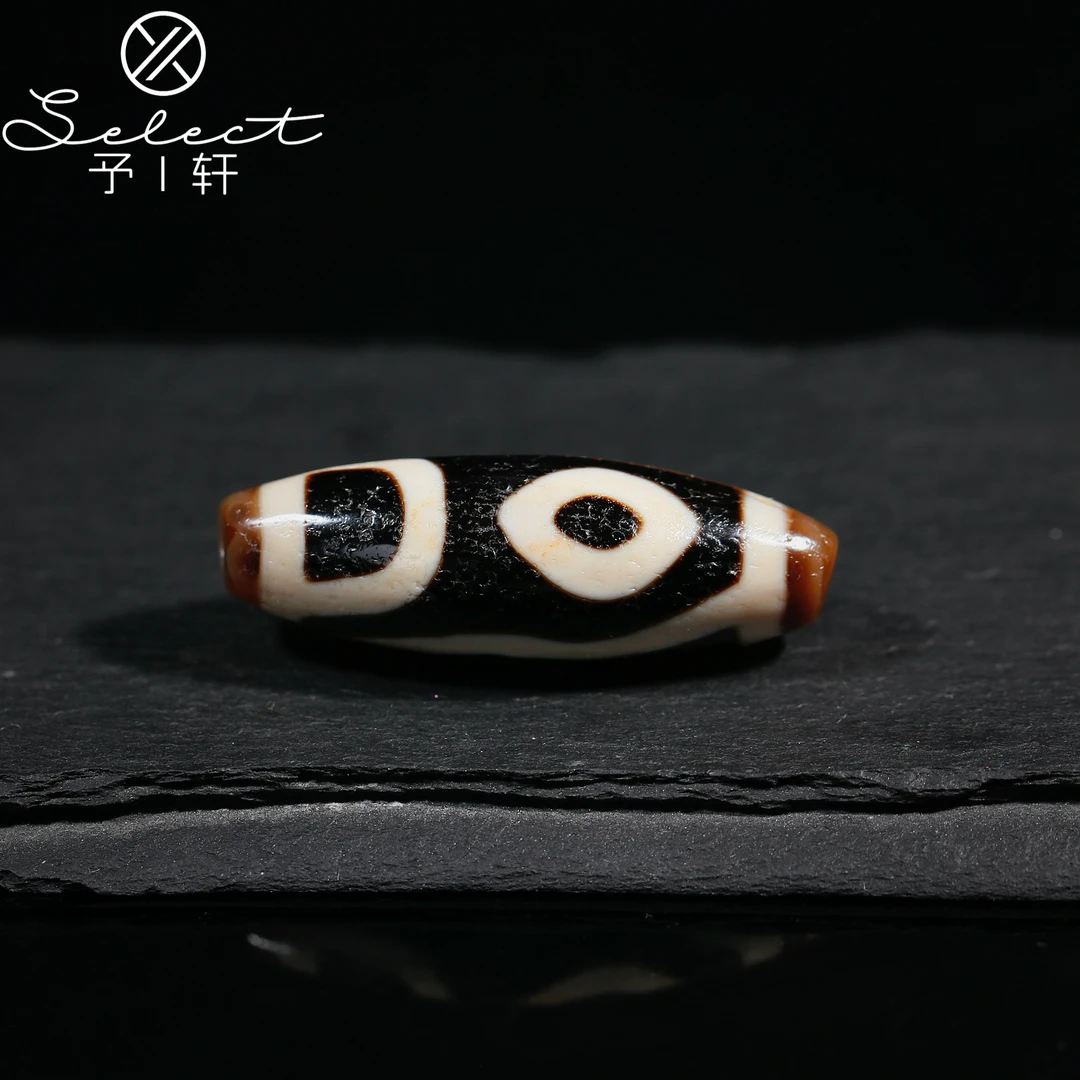 予轩出品；精品行运任晓攀老超顶料爆砂二眼天地38.6*12mm天珠吊坠