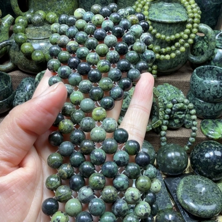 蛇纹石玉未镶嵌药王石能量养生产品