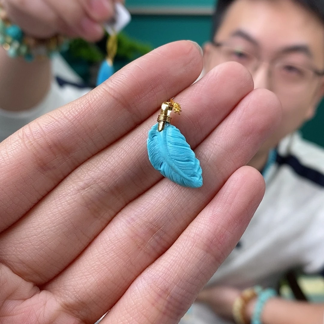 绿松石18K金镶嵌珠宝奇石