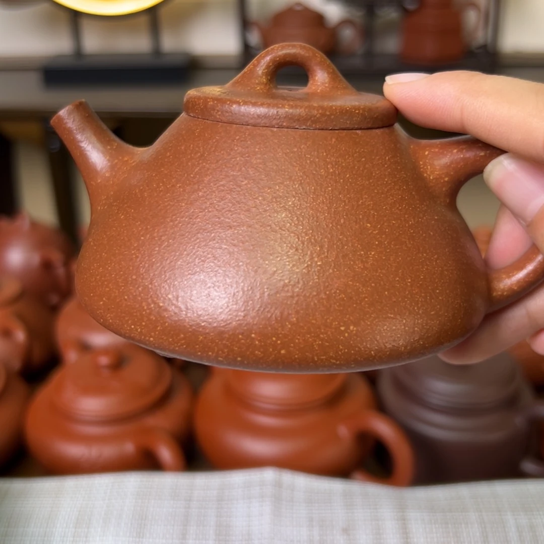 茶壶紫泥紫砂壶子冶石瓢黄降坡220cc