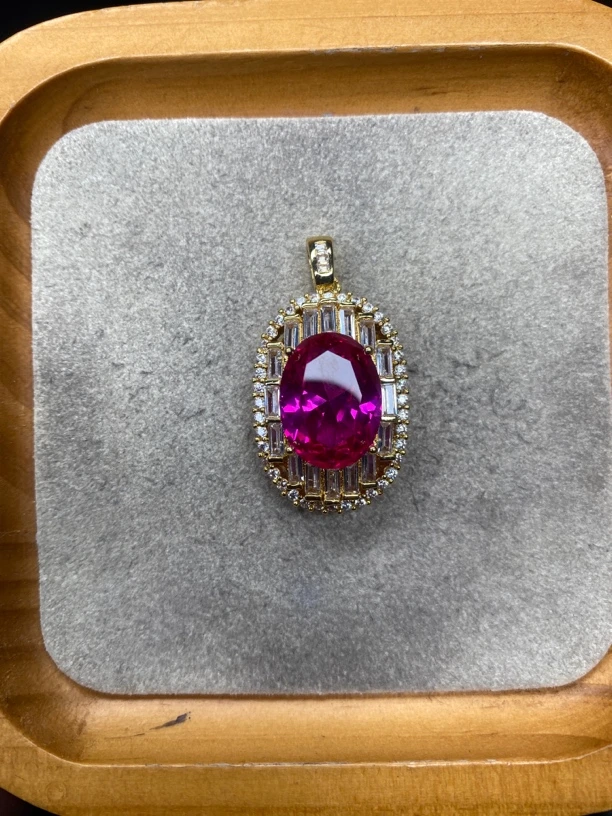 玫红色吊坠百搭113