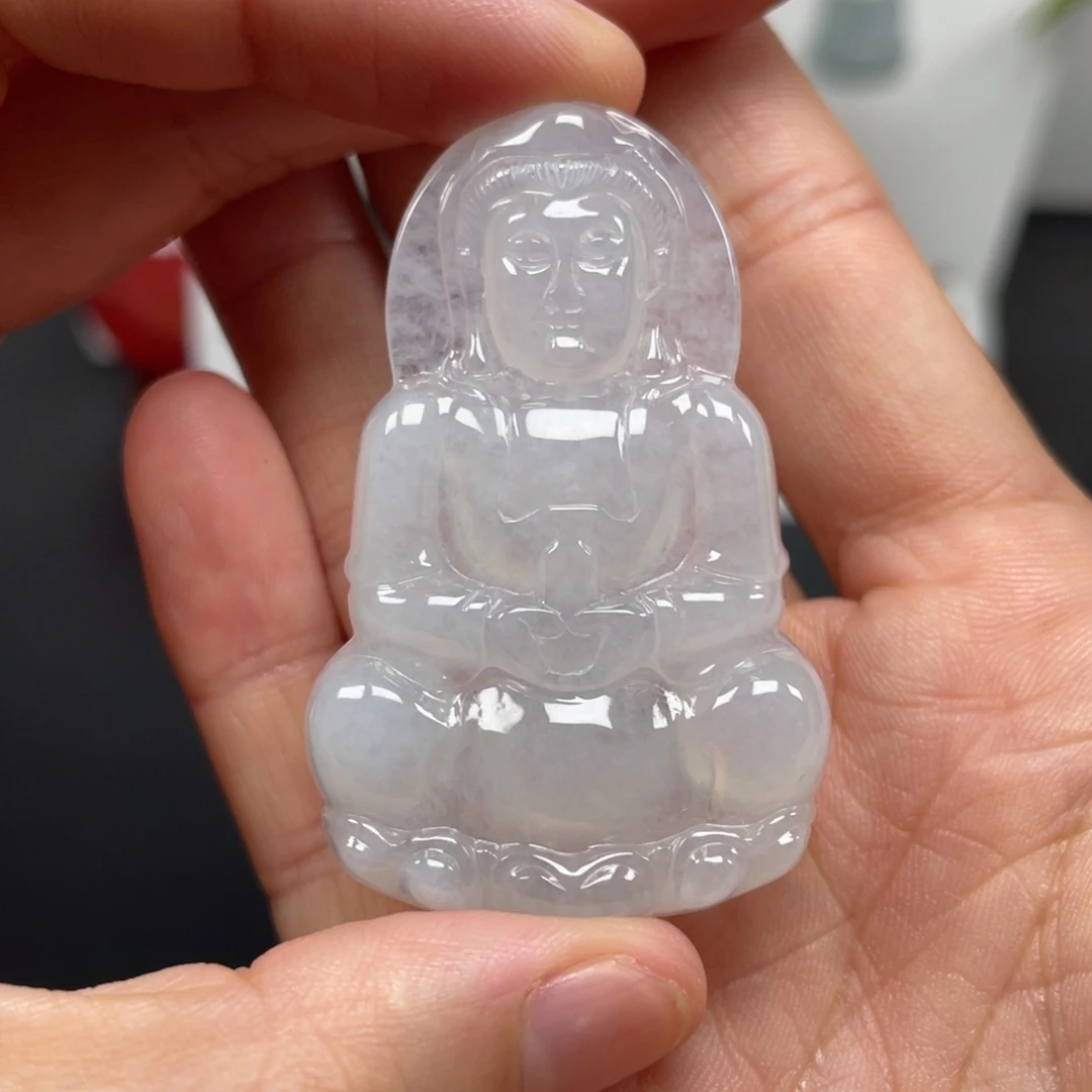 翡翠未镶嵌颈饰天然翡翠A货观音32号