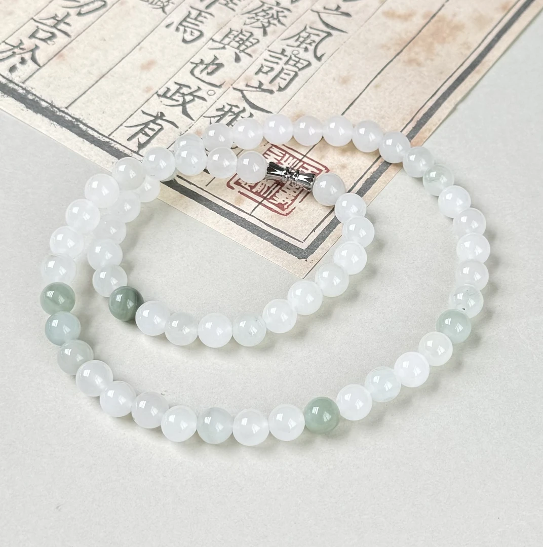 天山冰翠·必入冰白飘花项链