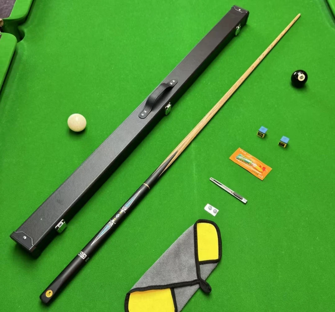 镭射战神1蓝剑白蜡木台球杆中式黑八比赛桌球杆小头杆一体分体