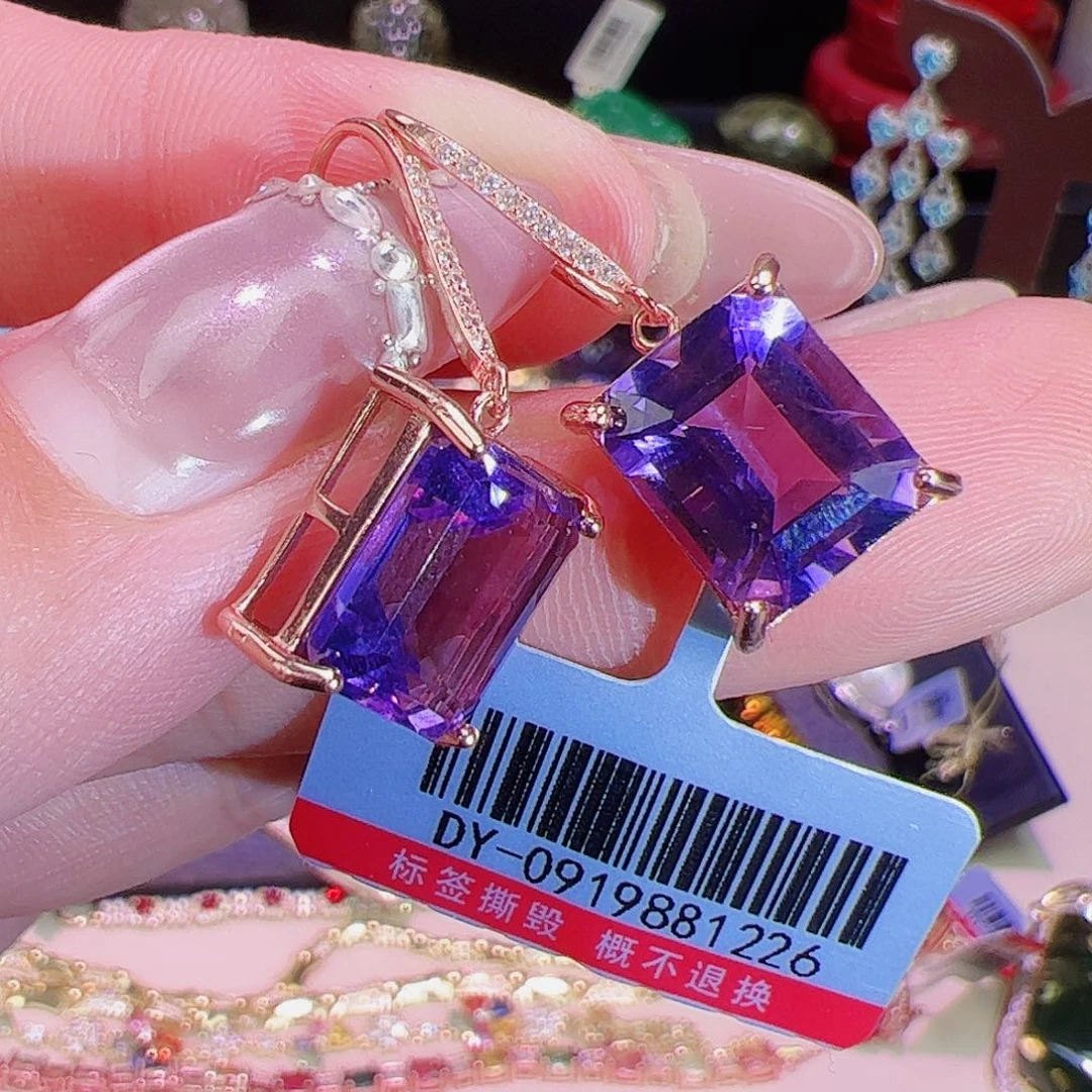 紫晶紫水晶银S925镶嵌