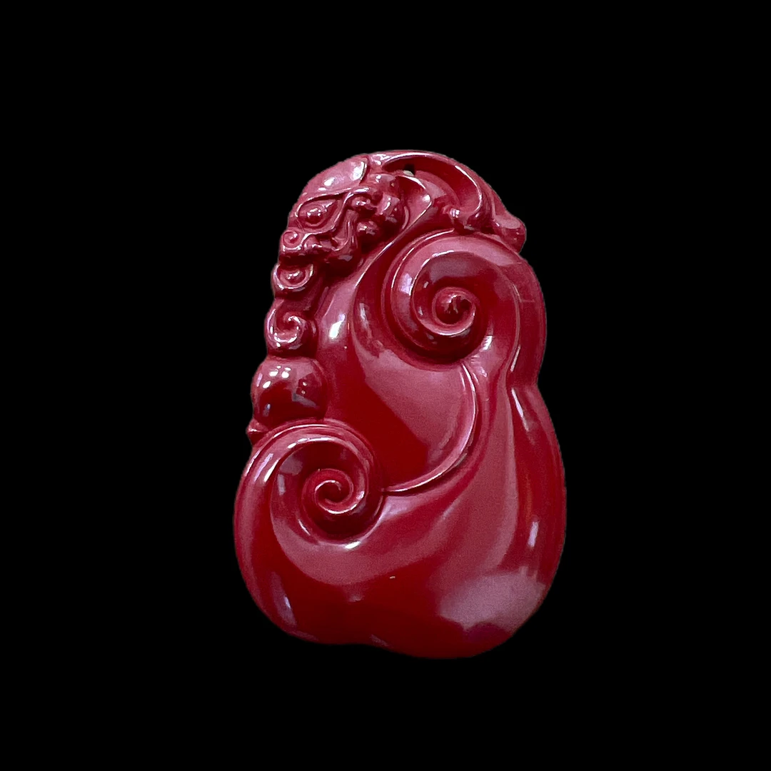 含辰砂工艺品F90朱砂吊坠孤品