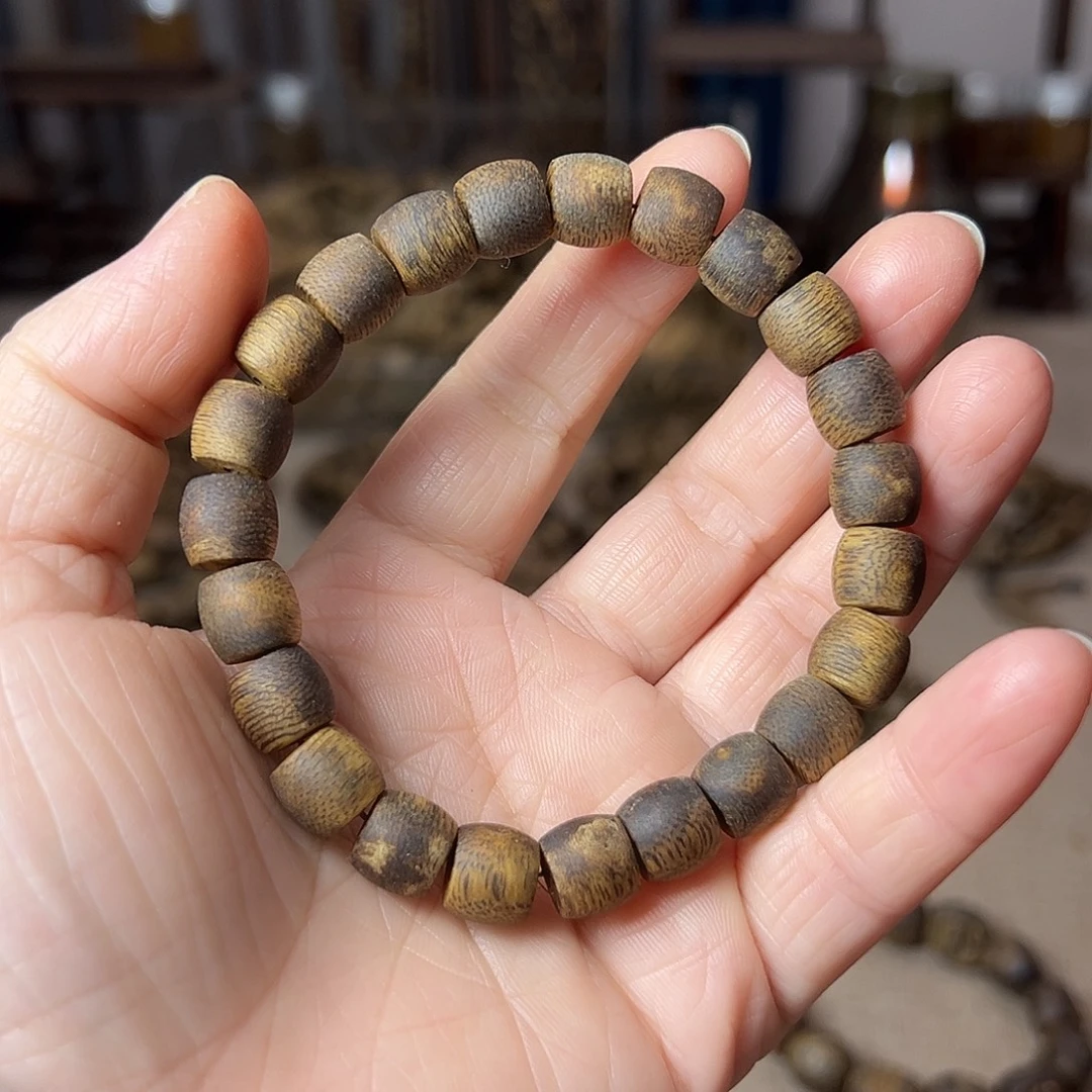 沉香碎屑沉香09金沙叶鼓珠单圈99沉9克+