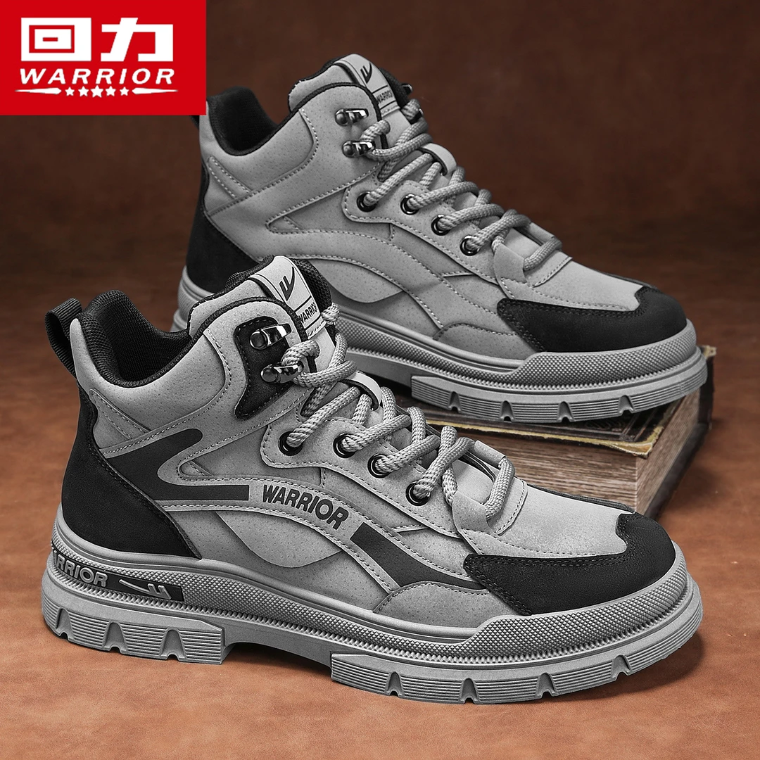 回力马丁靴男士新款高帮男鞋户外防滑登山徒步工装靴运动休闲男靴