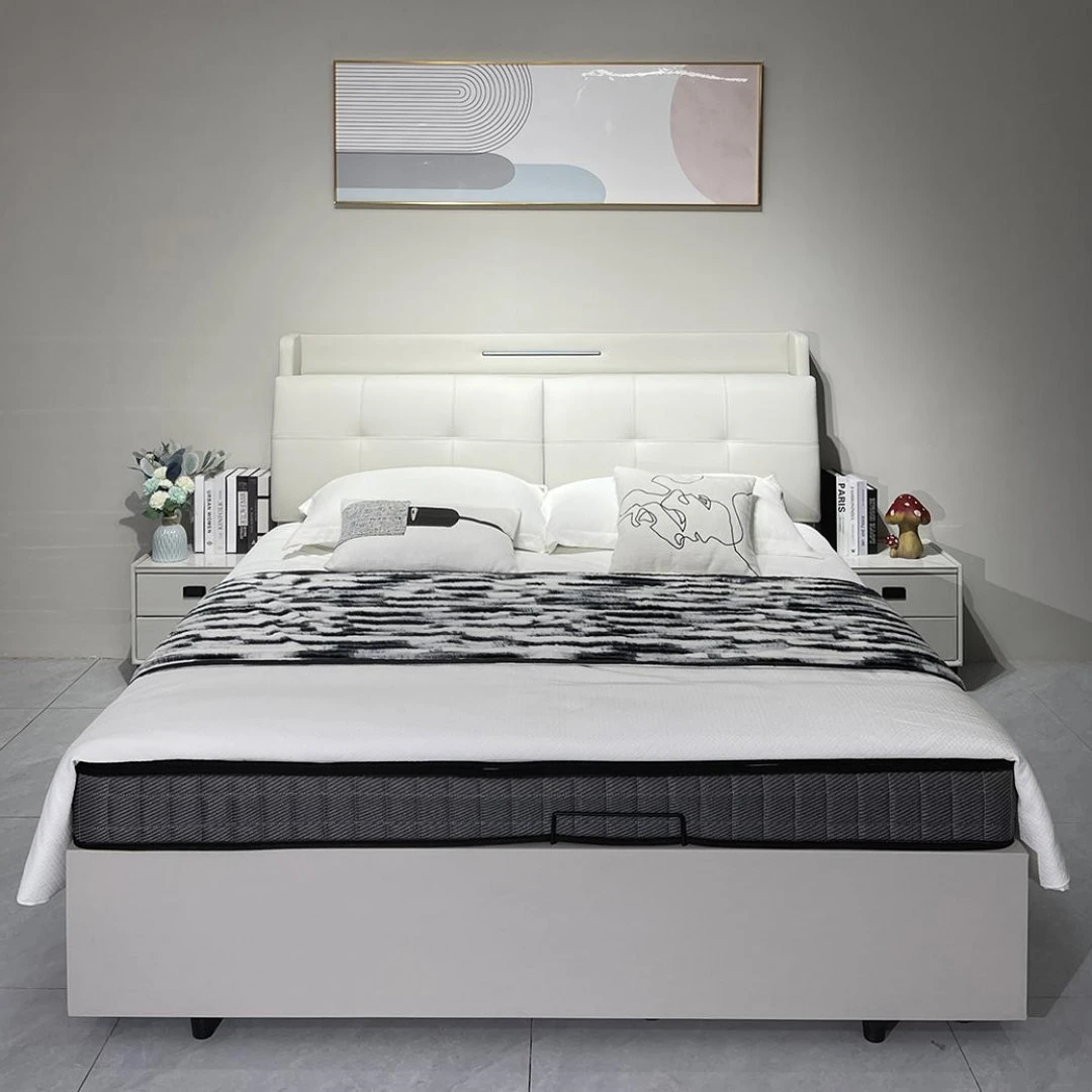 A008# 【国补活动】框架现代简约主卧多功能床头储物床卧室收纳床