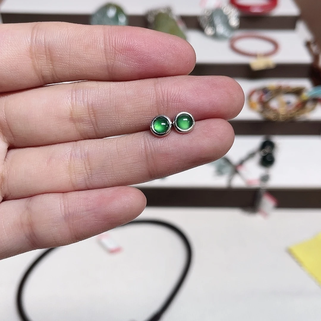 足银925银镶嵌耳钉