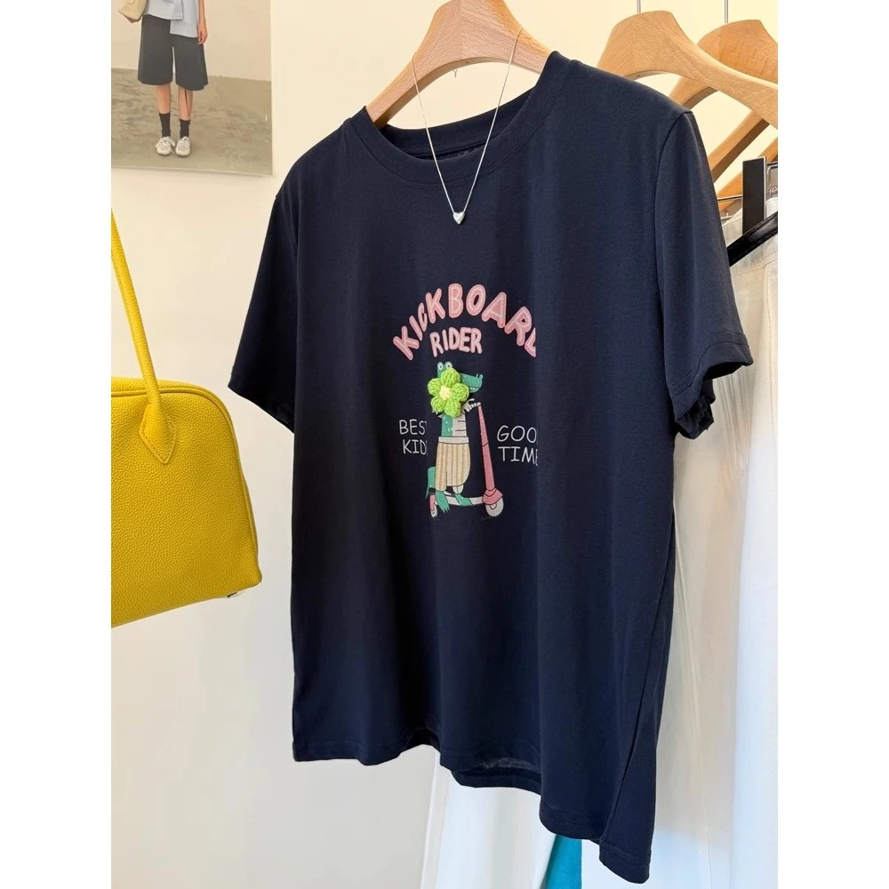 大码女装宽松显瘦胖mm200斤短袖T恤女夏季新款遮肚子小个子上