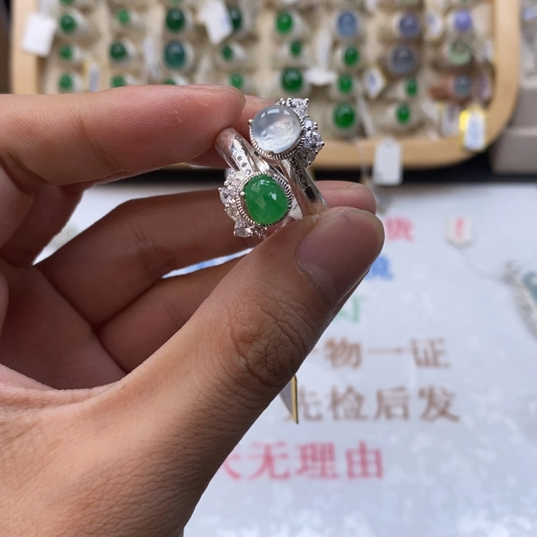 翡翠戒指未镶嵌天然缅甸翡翠a货