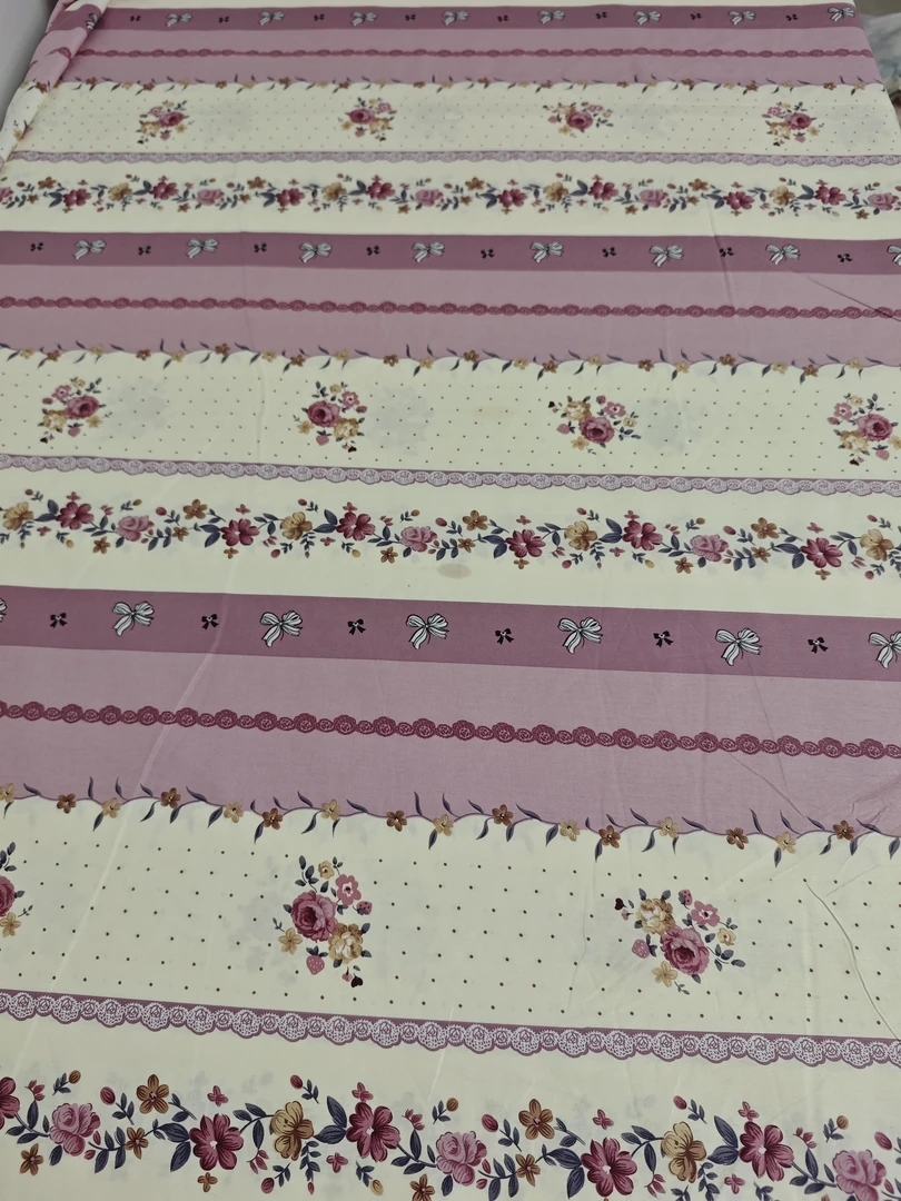 100%纯棉斜纹微瑕   床单被罩四季加厚全棉布料【条纹花】