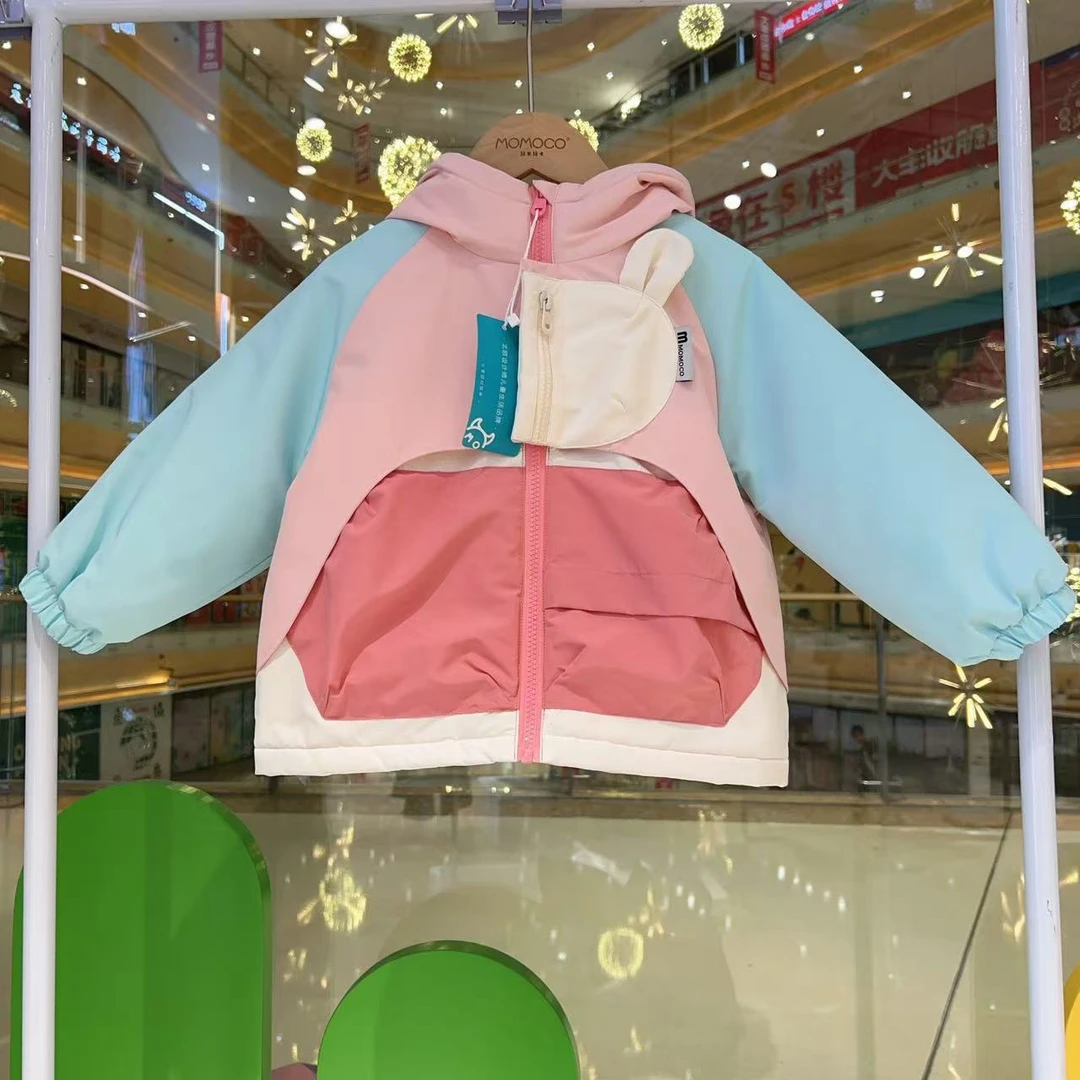MOMOCO冬女童新款拼接甜美棉服外套75830101038