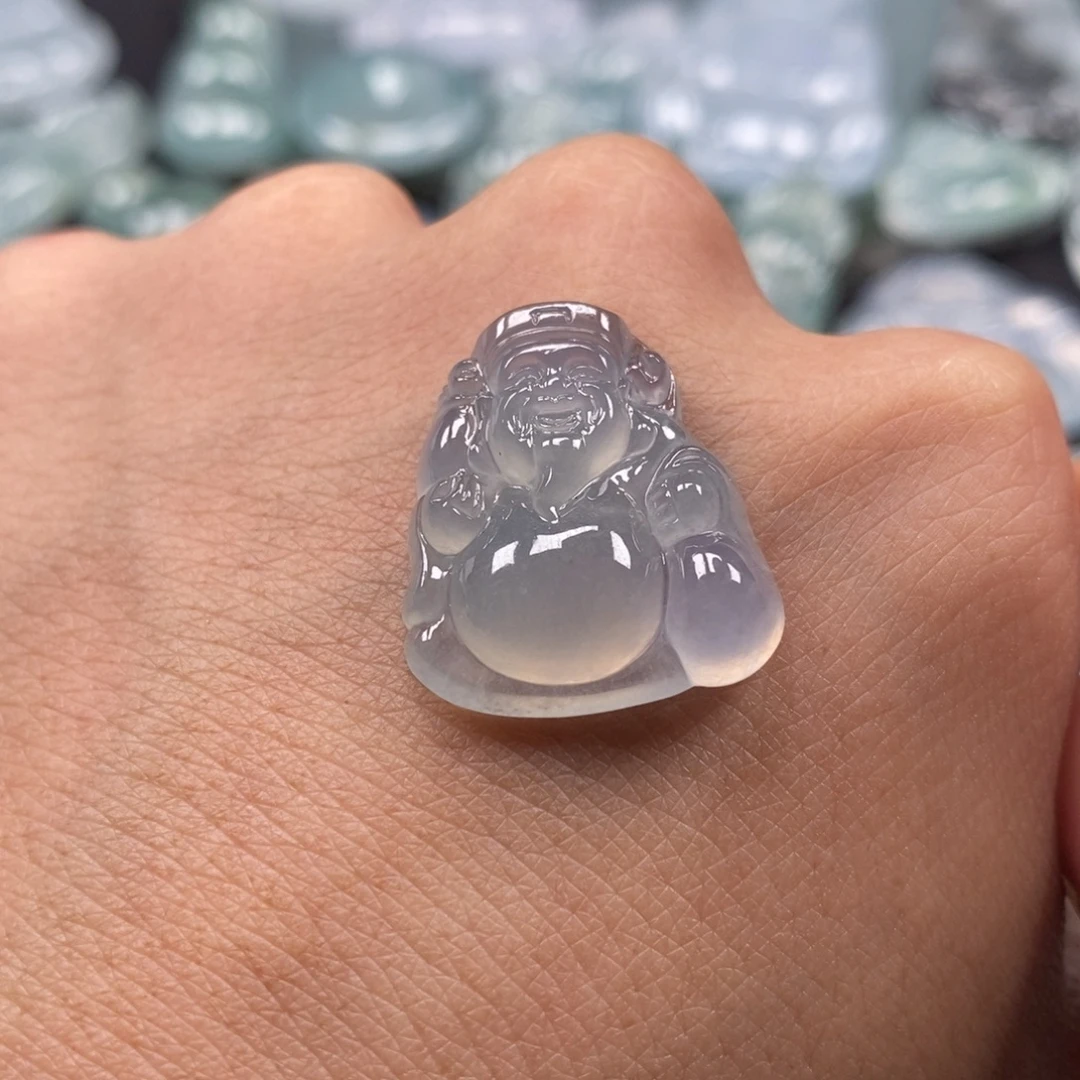 翡翠未镶嵌吊坠(不含链)天然缅甸翡翠a货财神