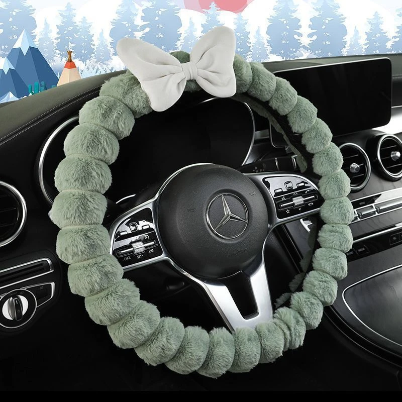 汽车方向盘套冬季毛绒可爱保暖男女秋冬防滑网红韩国女神ins把套