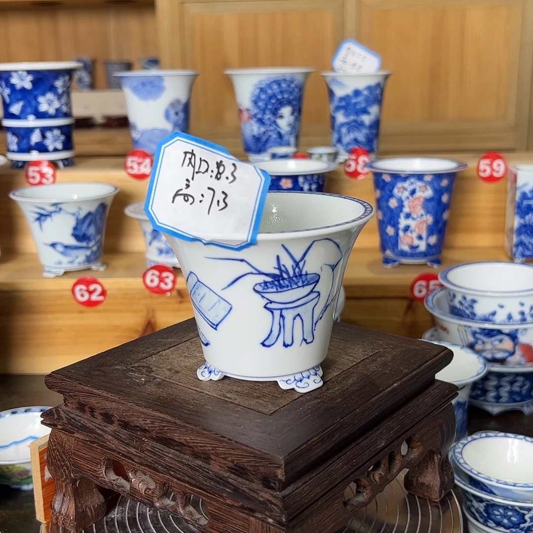 墨奈手绘陶瓷花盆