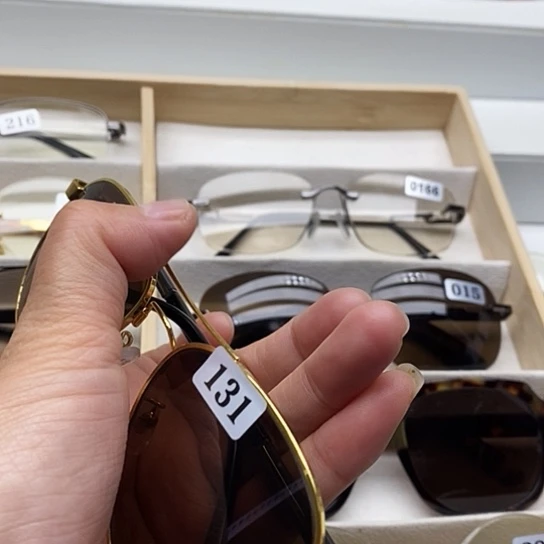 无框款纯天然石头水晶眼镜