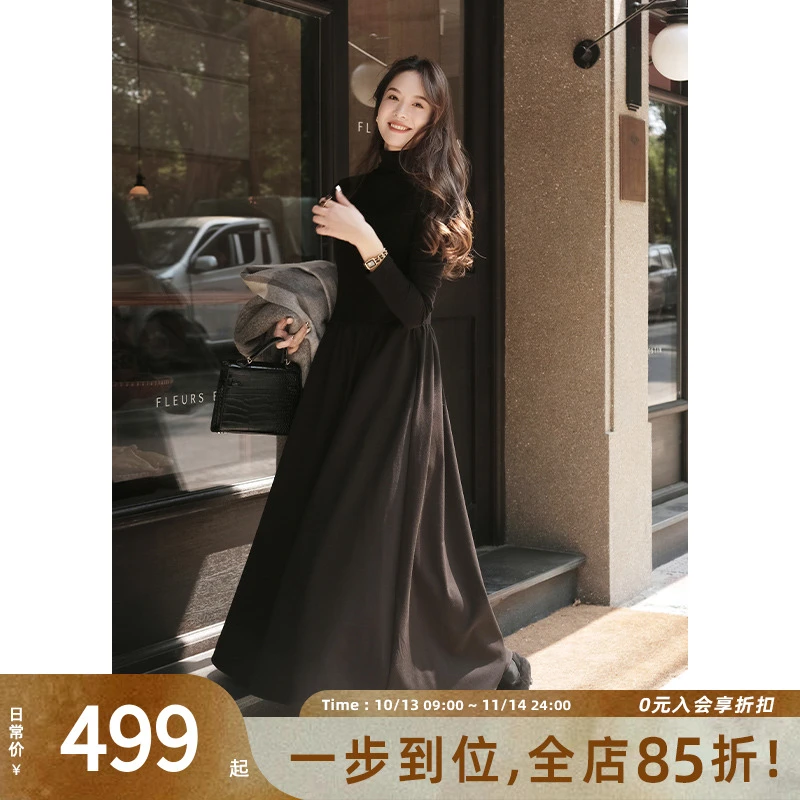 A【现货】美洋MEIYANG 爱丽丝连衣裙 黑科技发热纤维|半高领针织裙