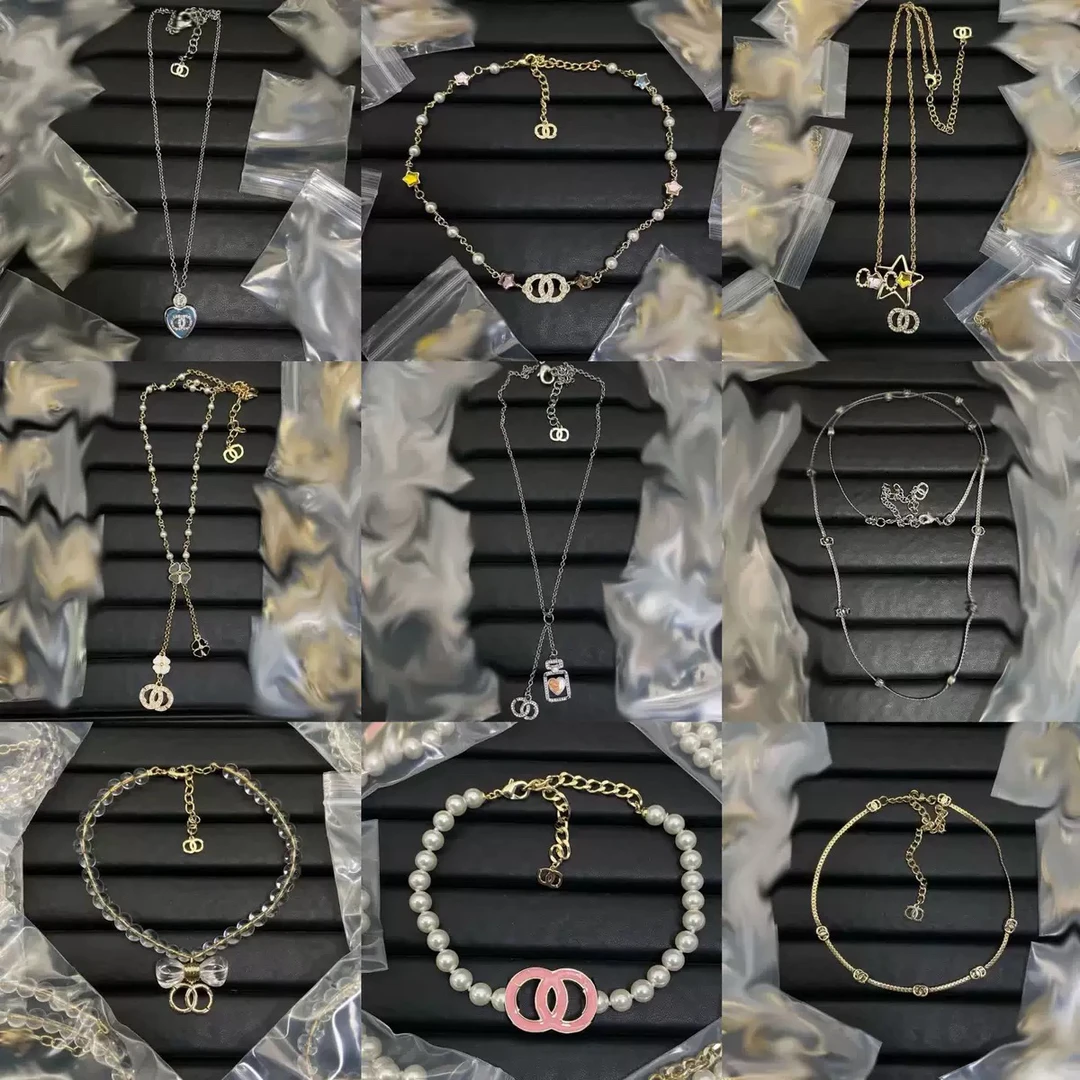 铜合金锆石项链 高版本项链带钢印集合