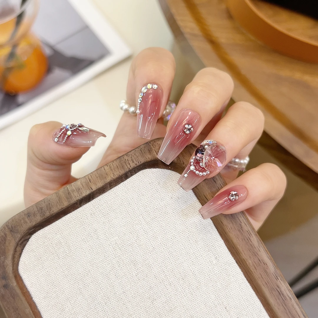 郭小双穿戴甲【赤绯月华】全华版手工穿戴甲10片盒装-H30795